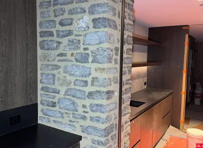 Interior Stone Accent Walls process