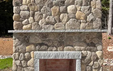 Outdoor Fireplace Construction example