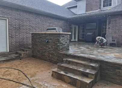 Outdoor Kitchen Masonry process