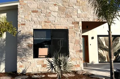 Stone-Clad Exterior on a Contemporary Home detail