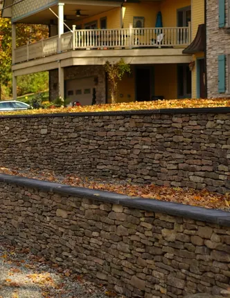 Dry-Stacked Stone Terrace Walls and Steps