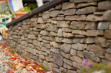 Dry-Stacked Stone Terrace Walls and Steps detail