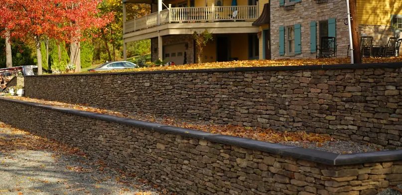 Dry-Stacked Stone Terrace Walls and Steps