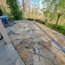 Flagstone Patio Over an Existing Concrete Slab, photo 1