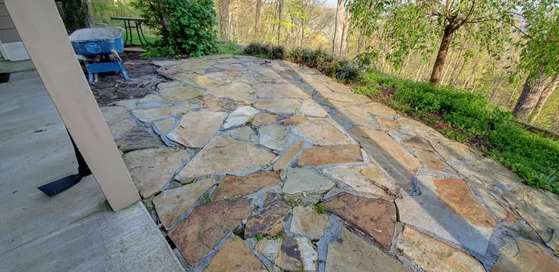 Flagstone Patio Over an Existing Concrete Slab