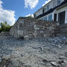 Hillside Natural Stone Retaining Wall, photo 3