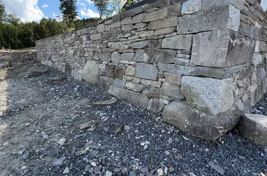 Hillside Natural Stone Retaining Wall detail
