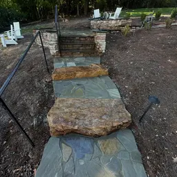 Flagstone Patio and Stone Steps on a Sloped Lot, photo 2