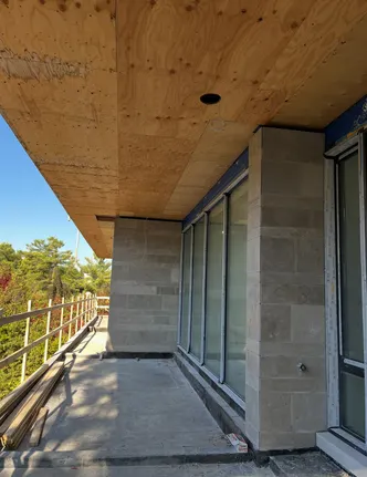 Limestone Panel Cladding on a Covered Terrace
