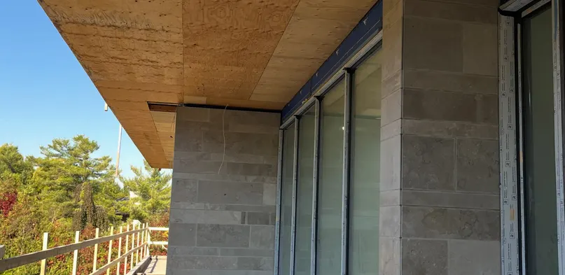 Limestone Panel Cladding on a Covered Terrace