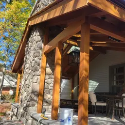 River Rock Porch Columns and Outdoor Fireplace, photo 2