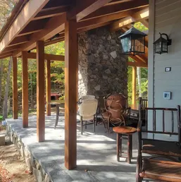 River Rock Porch Columns and Outdoor Fireplace, photo 4
