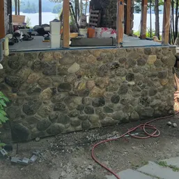 River Rock Porch Columns and Outdoor Fireplace, photo 5