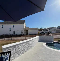 Stacked Stone Veneer Pool Wall with Coping, photo 3