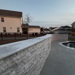 Stacked Stone Veneer Pool Wall with Coping, photo 5