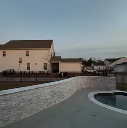 Stacked Stone Veneer Pool Wall with Coping, photo 6