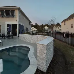 Stacked Stone Veneer Pool Wall with Coping, photo 7