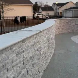 Stacked Stone Veneer Pool Wall with Coping, photo 8