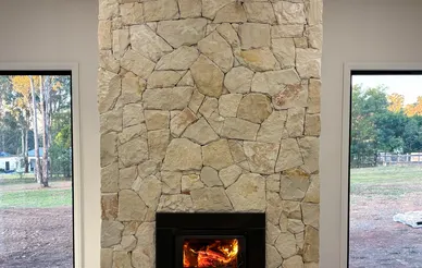 Stone Fireplace Installation example