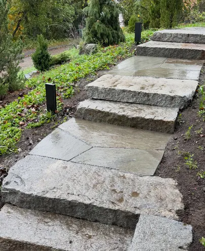 Stone Steps Installation detail view