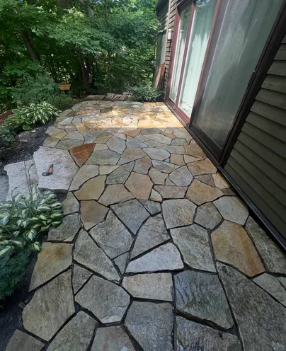 Stone Walkway Installation detail view